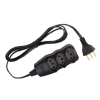 ExtensÃo 3m Force Line 3 Tomadas Tripolares Preto Bivolt 0180200253 ExtensÃo 3m Force Line 3 Tomadas Tripolares Preto Bivolt 0180200253