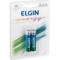 Pilha Alcalina Aaa Elgin Cartela com 2 Unidades Lr03