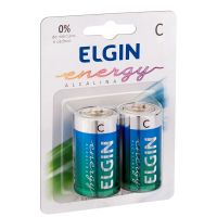 Pilha Alcalina C Elgin Cartela com 2 Unidades Lr14