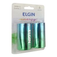 Pilha Alcalina D Elgin Cartela com 2 Unidades Lr20