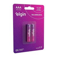 Pilha Recarreg�vel Aaa Elgin Cartela C/ 2 Unidades 900mah