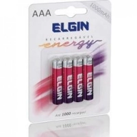 Pilha Recarreg�vel Aaa Elgin Cartela C/ 4 Unidades 1000mah