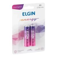 Pilha Recarreg�vel Aa Elgin Cartela C/ 2 Unidades 2700mah