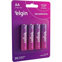 Pilha Recarreg�vel Aa Elgin Cartela C/ 4 Unidades 2700mah