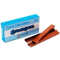 Grampo 26/6 Cobreado Bacchi Cx com 5000 Unidades