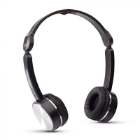 Fone de Ouvido com Microfone Dobr�vel Preto e Prata