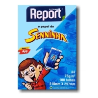 Papel A4 Resma 75grs 210x297 Report Senninha 100 Folhas Azul