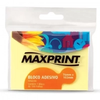 Bloco Adesivo Maxprint Amarelo Pastel 76mm X 102mm 100 Folhas