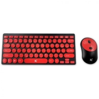 Kit Teclado e Mouse Freestyle V2 Sem Fio Preto/Vermelho