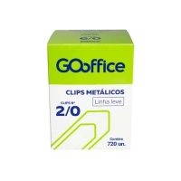 Clips Galvanizado Go Office 2/0 Fio 0,90mm Leve Cx 720un