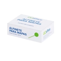 Alfinete para Mapas Go Office Cabeca Redonda Cx 50un