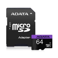 Cartao de Memoria 64gb Sd Adata Class 10uhsi Micro + Adaptador Ausdx64guicl10ra1