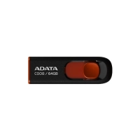 Pen Drive Adata C008 64gb Usb 2.0 Preto e Vermelho Ac008-64g-rkd