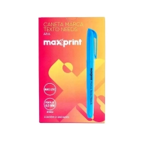 Caneta Marca Texto Needs Azul Maxprint Cx C/ 12- Ponta Poliester