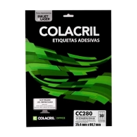 Etiqueta Laserjet Carta Cc280 25,4 X 66,7 X 3 Colacril com 25 Folhas