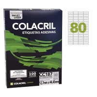 Etiqueta Laserjet Carta Cc187 12,7x 44,45 X 4 Colacril com 100 Folhas