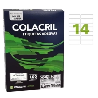 Etiqueta Laserjet Carta Cc182 33,9x 101,6 X 2 Colacril com 100 Folhas