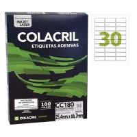 Etiqueta Laserjet Carta Cc180 25,4x 66,7 X 3 Colacril com 100 Folhas