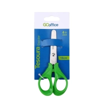 Tesoura Escolar 13cm Ponta Arredondada Go Office Verde
