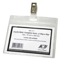 Cracha Identificador com Clips e Alca Acp 70mmx100mm