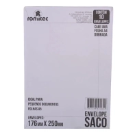 Envelope Saco Offset Branco 176x250mm Pct 10un