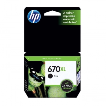 Cartucho Hp 670xl Preto Cz117ab 14ml