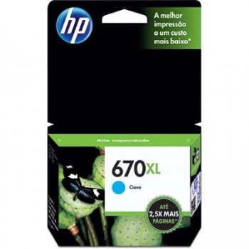 Cartucho Hp 670xl Azul Cz118ab 7,5ml