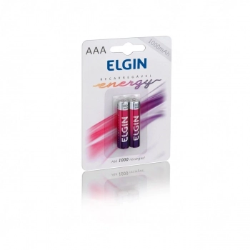 Pilha Recarreg�vel Aaa Elgin Cartela C/ 2 Unidades 1000mah