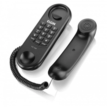 Telefone Elgin com Fio Gondola, Redial, Flash, Pause Preto Tcf1000