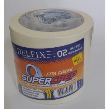 Fita Crepe Delfix 45mmx40m Pacote com 02 Unidades