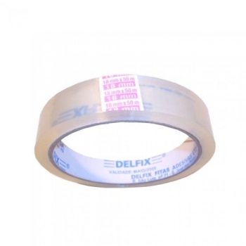 Fita Adesiva 18mmx50m Delfix Cristal Pacote com 07 Unidades