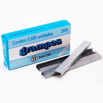 Grampo 26/6 Galvanizado Bacchi Cx com 5000 Un