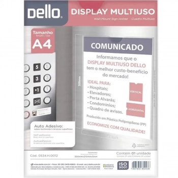 Display de Parede A4 Flexivel Cristal Dello 0534