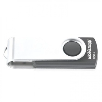 Pen Drive 16gb Multilaser Pd588 Preto Prata