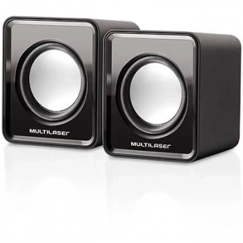 Caixa de Som Multilaser 2 Canais Mini Sp144 3w Rms Preto