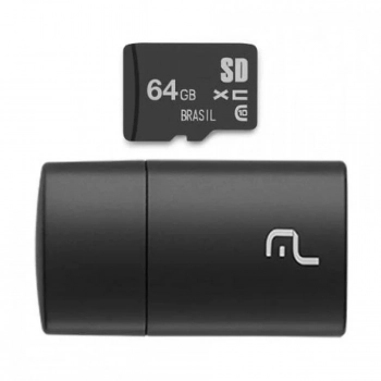 Cart�o de Mem�ria 64gb Micro Sd+ Adaptador Pen Drive Multilaser Mc164