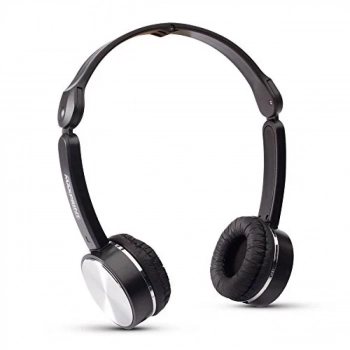 Fone de Ouvido com Microfone Dobr�vel Preto e Prata