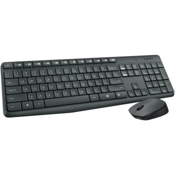 Teclado e Mouse Logitech Wireless Mk235 Cinza/Preto