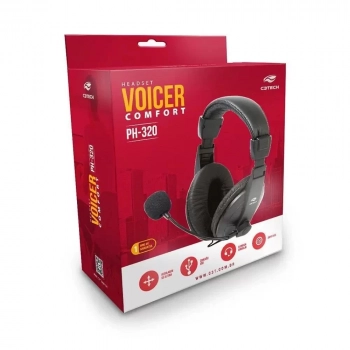 Fone com Microfone C3tech Voicer Comfort Ph-320bk