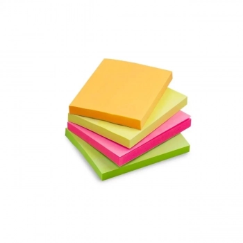 Bloco Adesivo Maxprint Neon Pequeno 38mm X 50mm 50 Folhas 4 Blocos