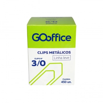 Clips Galvanizado Go Office 3/0 Fio 1,00mm Leve Cx 450un