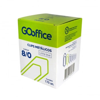 Clips Galvanizado Go Office 8/0 Fio 1,40mm Leve Cx 170un