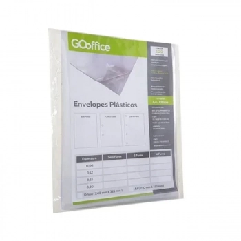 Envelope Plastico Go Office A4 3 Furos 0,12m Pct 100un