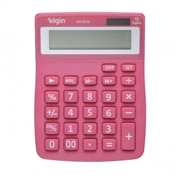 Calculadora Mesa Visor 12 Digitos Rosa Mv4135