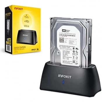 Dock Station Infokit Hd e Ssd 2.5 e 3.5 Sata 3/Usb 3.0 Ecase Z320