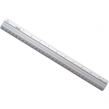 Regua de Aluminio Cristal 30cm Jocar Office