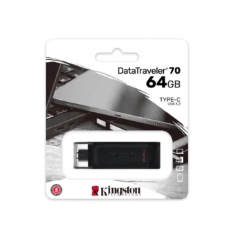 Pen Drive Kingston Datatraveler 70 64gb Preto - Usb-c - Dt70/64gb