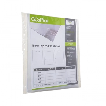 Envelope Plastico A4 4 Furos 0,06m Pct 100un Go Office