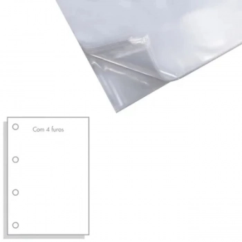 Envelope Plastico A4 4 Furos 0,06m Pct 100un Go Office
