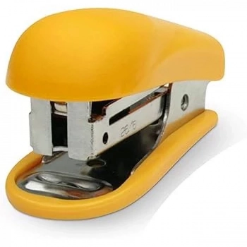Grampeador Mini Plastico Amarelo Maxprint Mx-g15